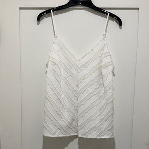 Free People Elegant White Fringe Top